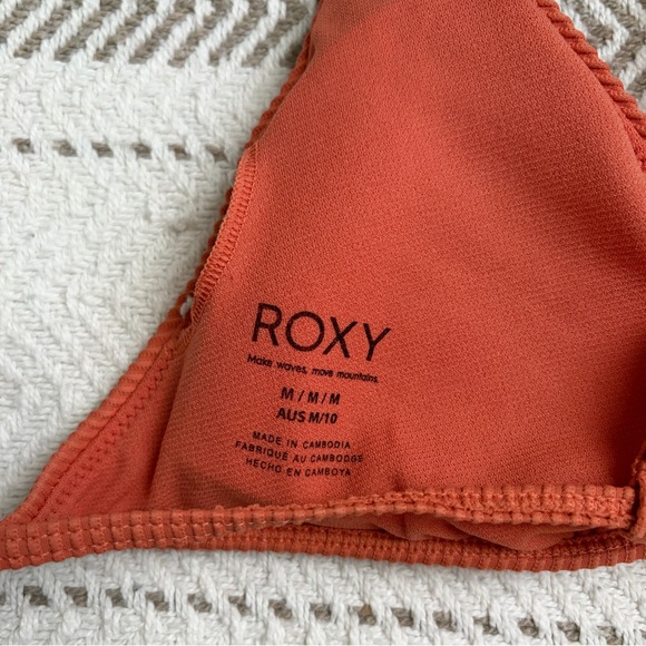 Orange Ribbed Roxy Bikini - Picture 3 of 5